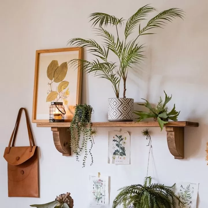 رف خشب طبيعي 120 سم - الصورة 2