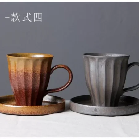 كوب من السيراميك حجري بدون صحن سعة 280 مل