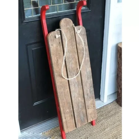 مجسم زحلقة ثلج خشبية لتصوير المواليد و الاطفال