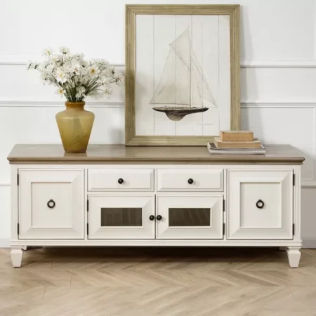 طاولة تلفزيون بدرجين واربع دواليب