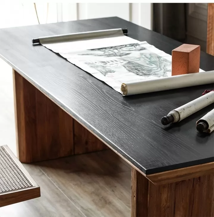 طاولة خشب طعام مع سطح من خشب MDF بقشرة الأوك - الصورة 3