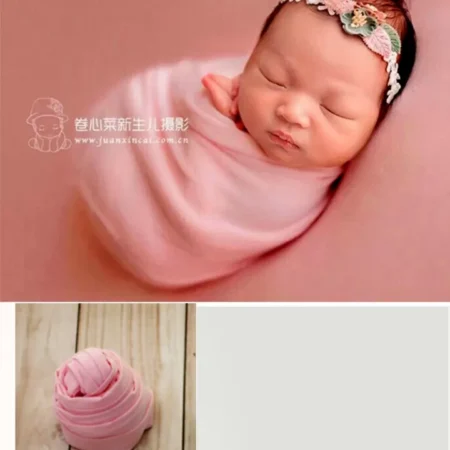 خلفية قماش ستريش مع تاج ورده لتصوير المواليد