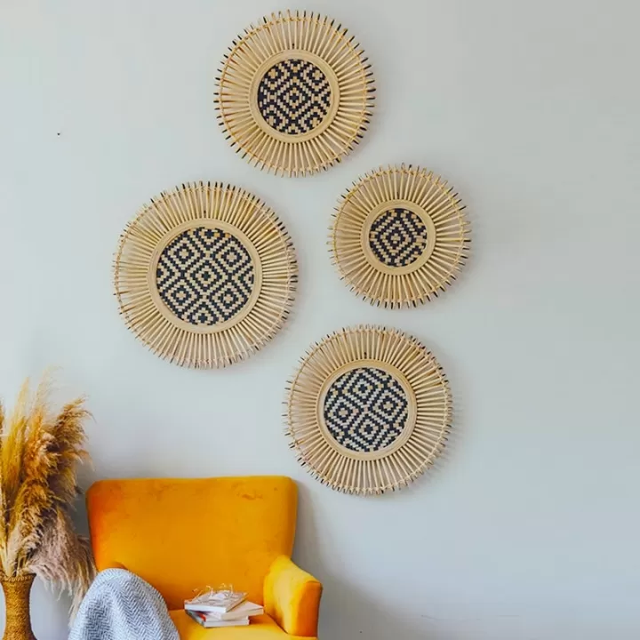 لوحة جدارية من الخيزران و الراتان