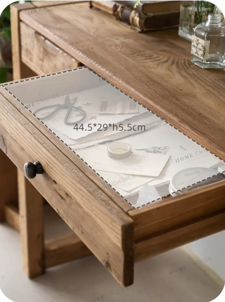 طاولة من الخشب كونسول ريفية من خشب الصنوبر بدرج ودعامات زاوية - الصورة 3