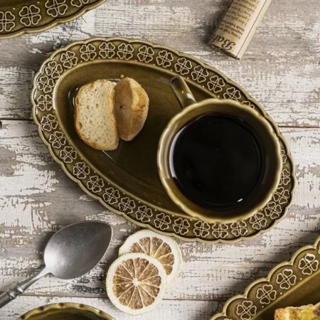 صحن تقديم بيضاوي من السيراميك