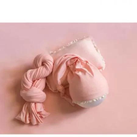 طقم خلفية + مخدة + قبعة + لفة لتصوير المواليد