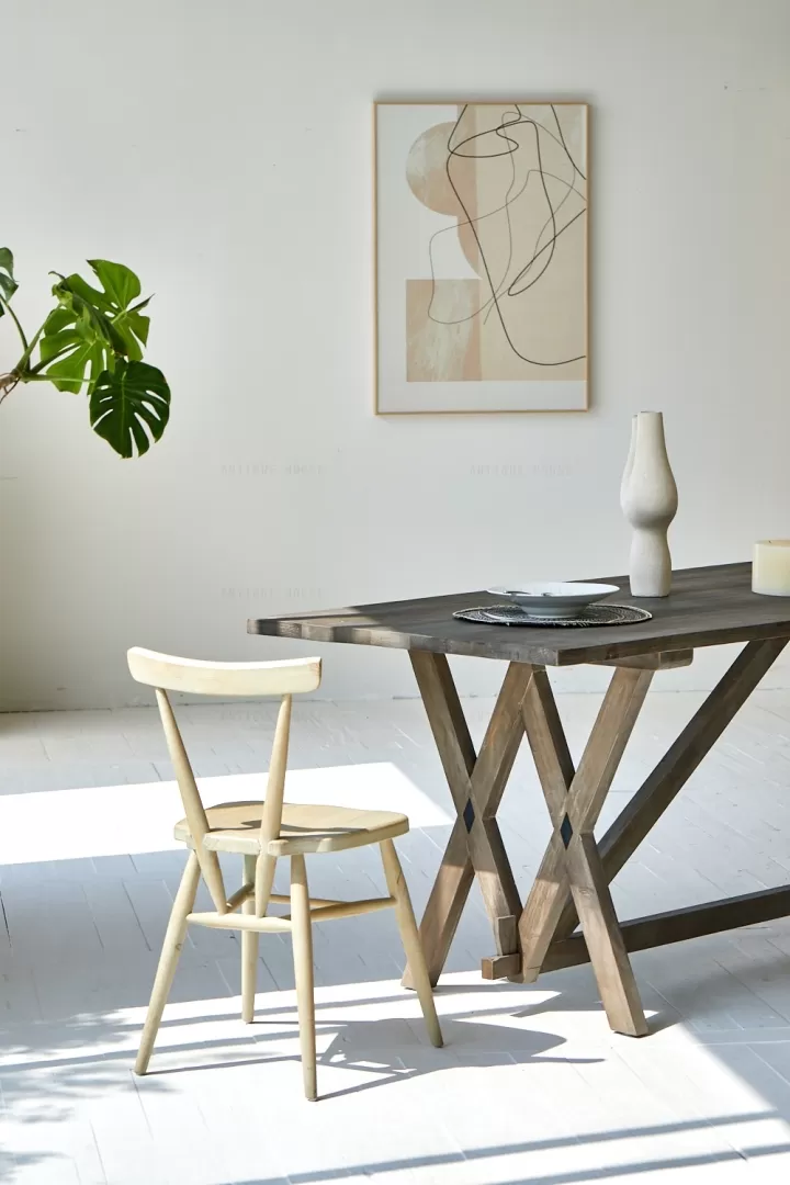 طاولة طعام من الخشب الطبيعي - 8 - الصورة 4