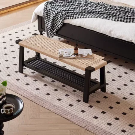 كرسي بانش اوك و خيوط الراتان طبيعي