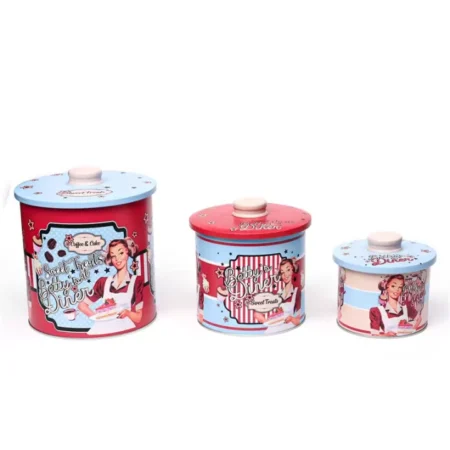 طقم علب معدنية من ثلاثة قطع