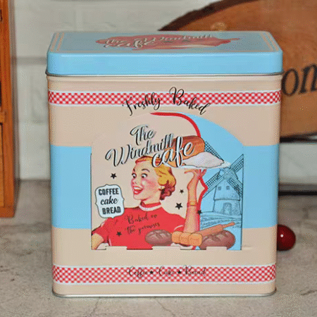 علبة معدنيه بفتحة من الامام