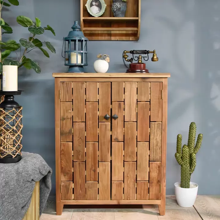 دولاب تخزين احذية صنوبر طبيعي بتهوية - الصورة 3