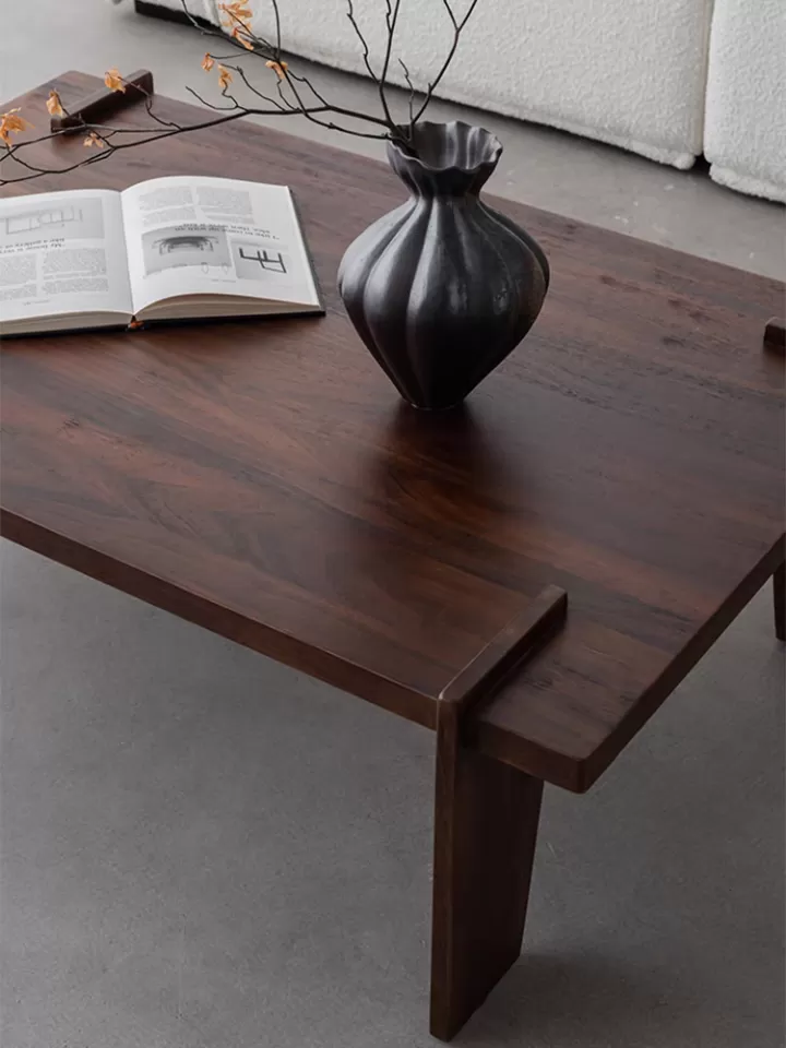 طاولة وسط مستطيلة من الخشب الطبيعي - الصورة 2