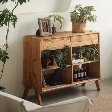 طاولة كونسول ريفية مستطيلة من الخشب