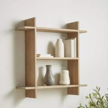 رف خشبي متعدد الاستخدامات بثلاثة أدوار
