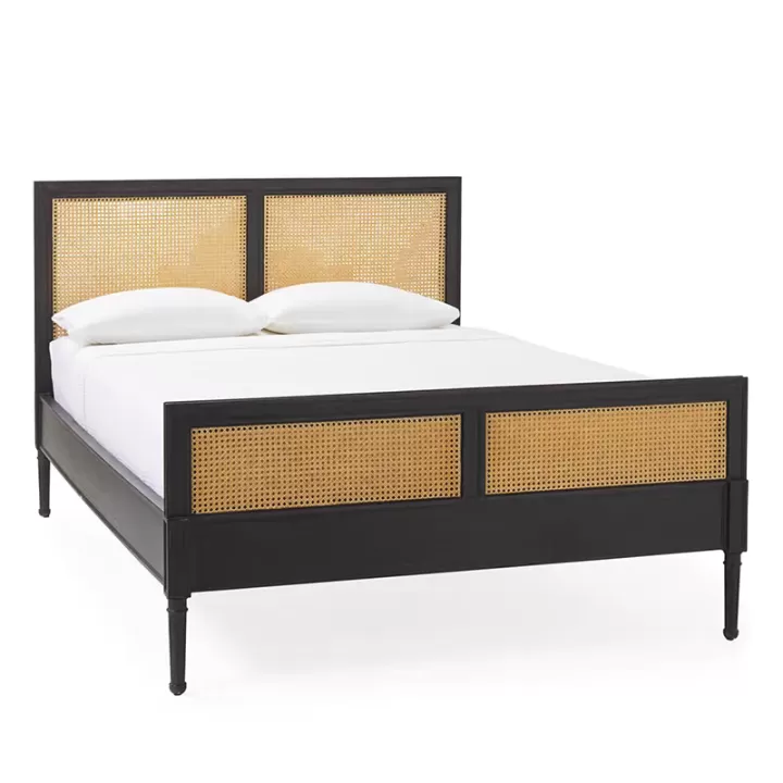 سرير نوم بطراز فرنسي من الخشب و الراتان الطبيعي - موديل 04 - الصورة 3