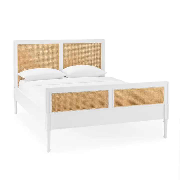 سرير نوم بطراز فرنسي من الخشب و الراتان الطبيعي - موديل 04 - الصورة 4