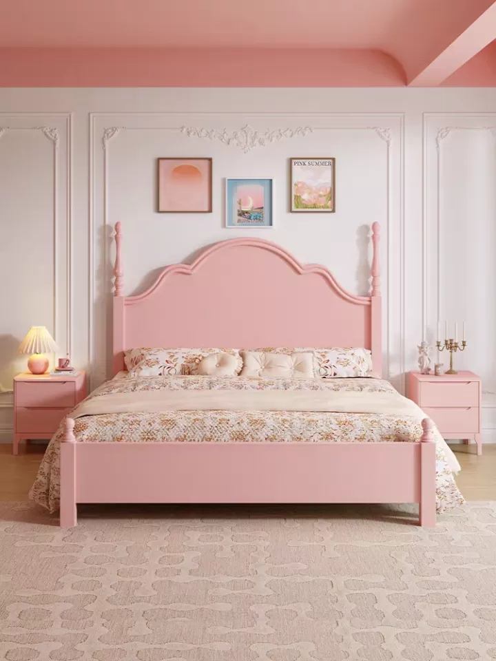 سرير نوم بطراز فرنسي من الخشب - موديل 03