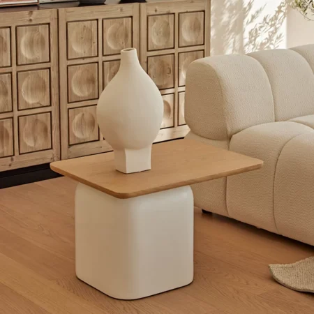 طاولة قهوة لوسط المجلس من خشب الاوك الطبيعي