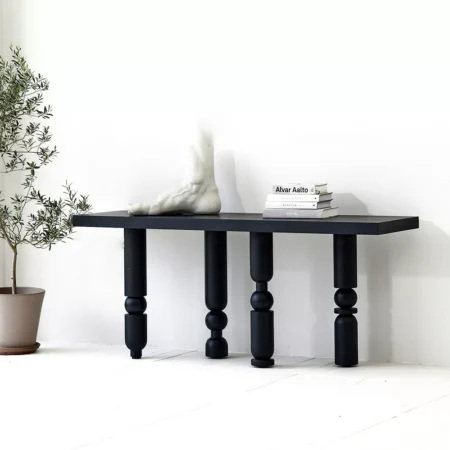 طاولة كونسول من خشب الاوك الطبيعي