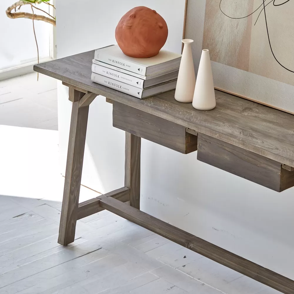 طاولة كونسول من خشب الصنوبر بدرجين - الصورة 3