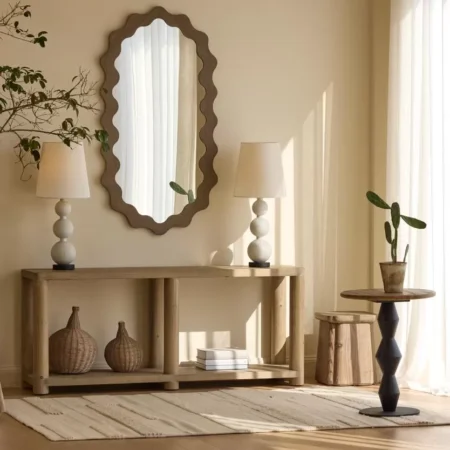 طاولة كونسول من خشب الصنوبر الطبيعي