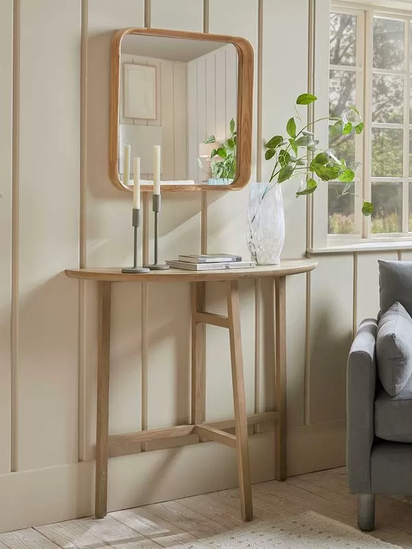 طاولة كونسول من خشب الاوك الطبيعي