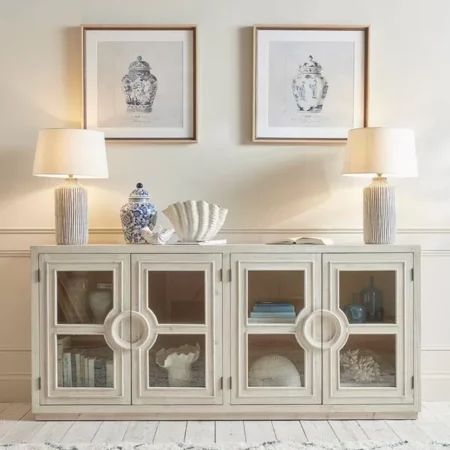 دولاب بوفيه ريفي بابواب زجاج